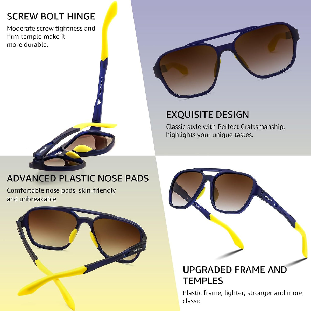 ÉÌƷͼƬ 33 | B0DSVK9L2R | FEISEDY Retro Aviator Polarized Sunglasses Women Men Outdoors B0260