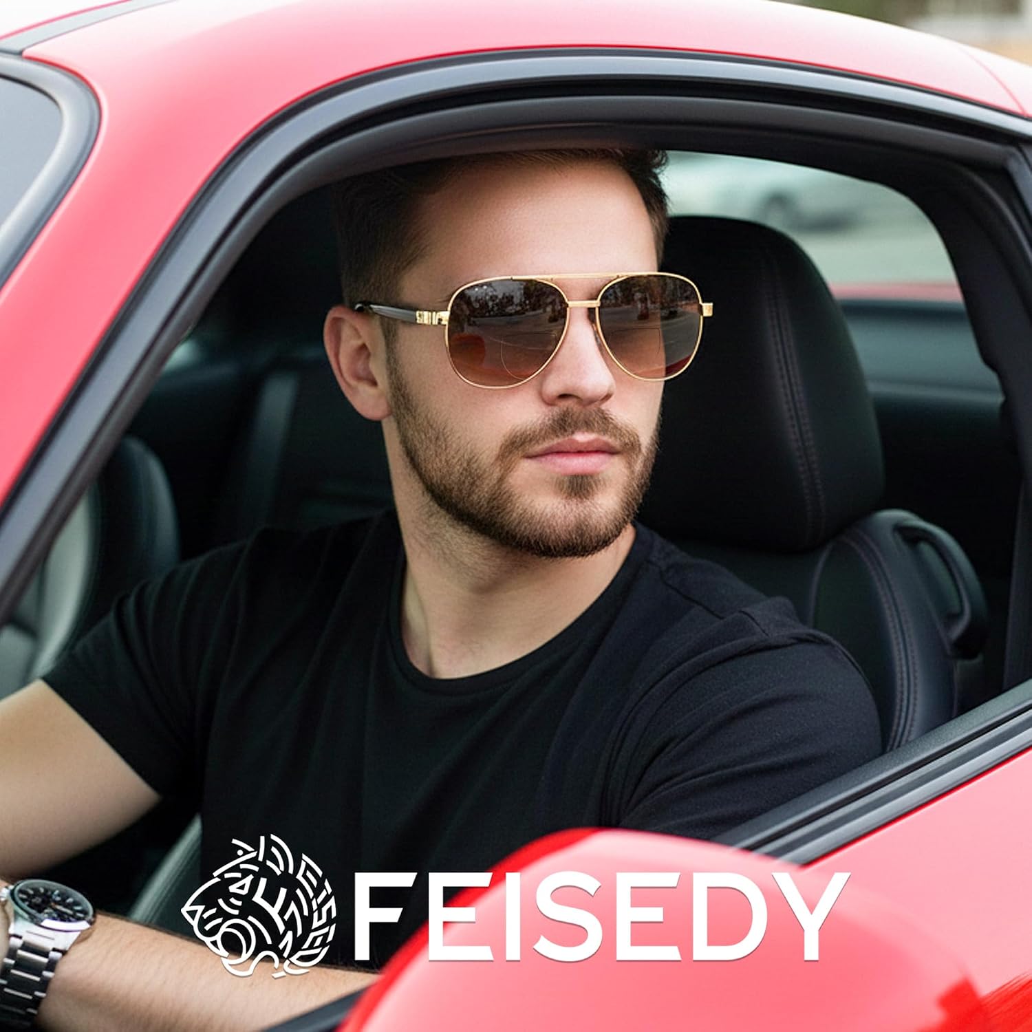 商品图片 2 | B0G1BRNH4D | FEISEDY Metal Aviator Bifocal Reader Sunglasses for Men B0335