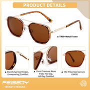ÉÌƷͼƬ 33 | B0FQ4Y7FV6 | FEISEDY Polarized Aviator Sunglasses for Women Men Square TAC Lens B0329