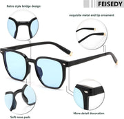 ÉÌƷͼƬ 4 | B0F58QMH7Q | FEISEDY Retro Square Sunglasses Women Men Trendy Rectangle Shades Vintage Sun Glasses B0274