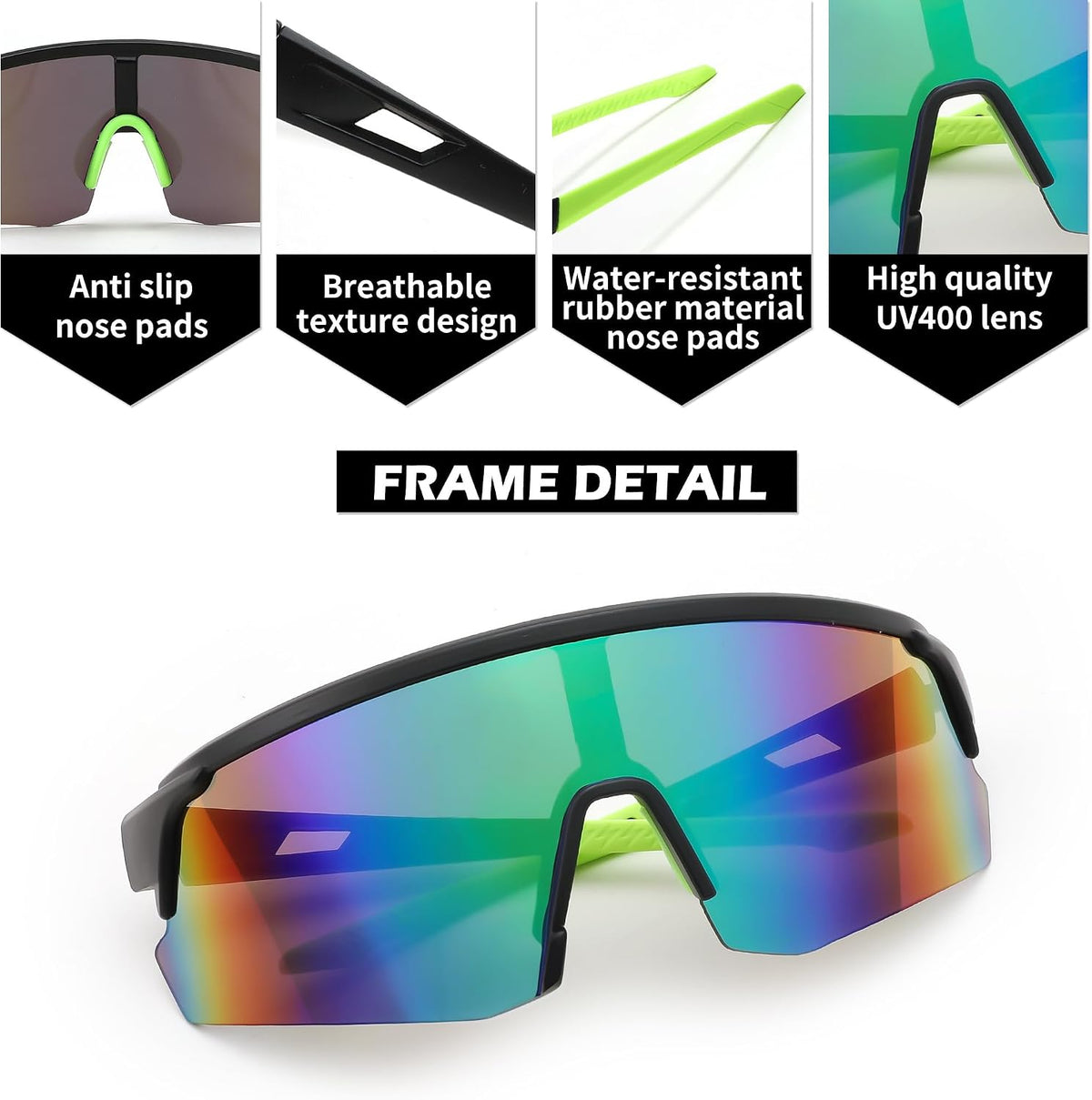 ÉÌƷͼƬ 17 | B0CSDCDBR7 | FEISEDY Cycling Sunglasses for Men Women, Sports Glasses for Youth Running Baseball Shades UV400 Protection B0108