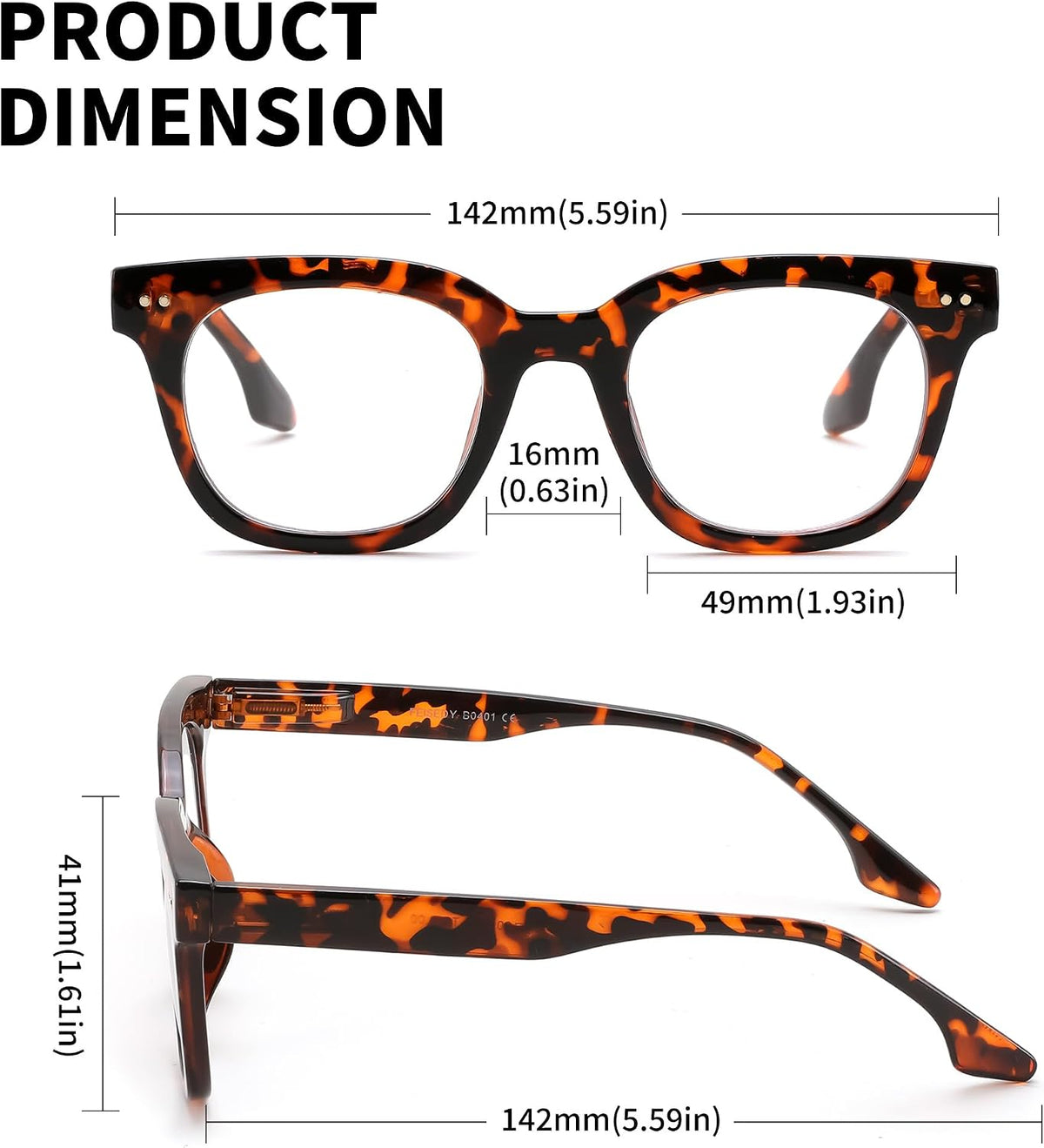 商品图片 12 | B0HCTFJTY2 | FEISEDY Blue Light Blocking Reading Glasses for Women Men B0401
