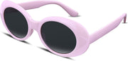 Pink / 51 Millimeters | B074H68G1L | FEISEDY Sunglasses White Oval Clout Goggles for Women Men Retro Round Trendy Rimmed Clueless Costume Frame B2253