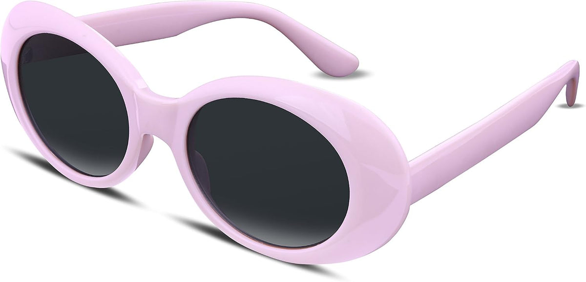 Pink / 51 Millimeters | B074H68G1L | FEISEDY Sunglasses White Oval Clout Goggles for Women Men Retro Round Trendy Rimmed Clueless Costume Frame B2253