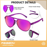ÉÌƷͼƬ 27 | B0GVSV8P8S | FEISEDY Polarized Aviator Sunglasses for Men Women Trendy Sports TR90 B0378