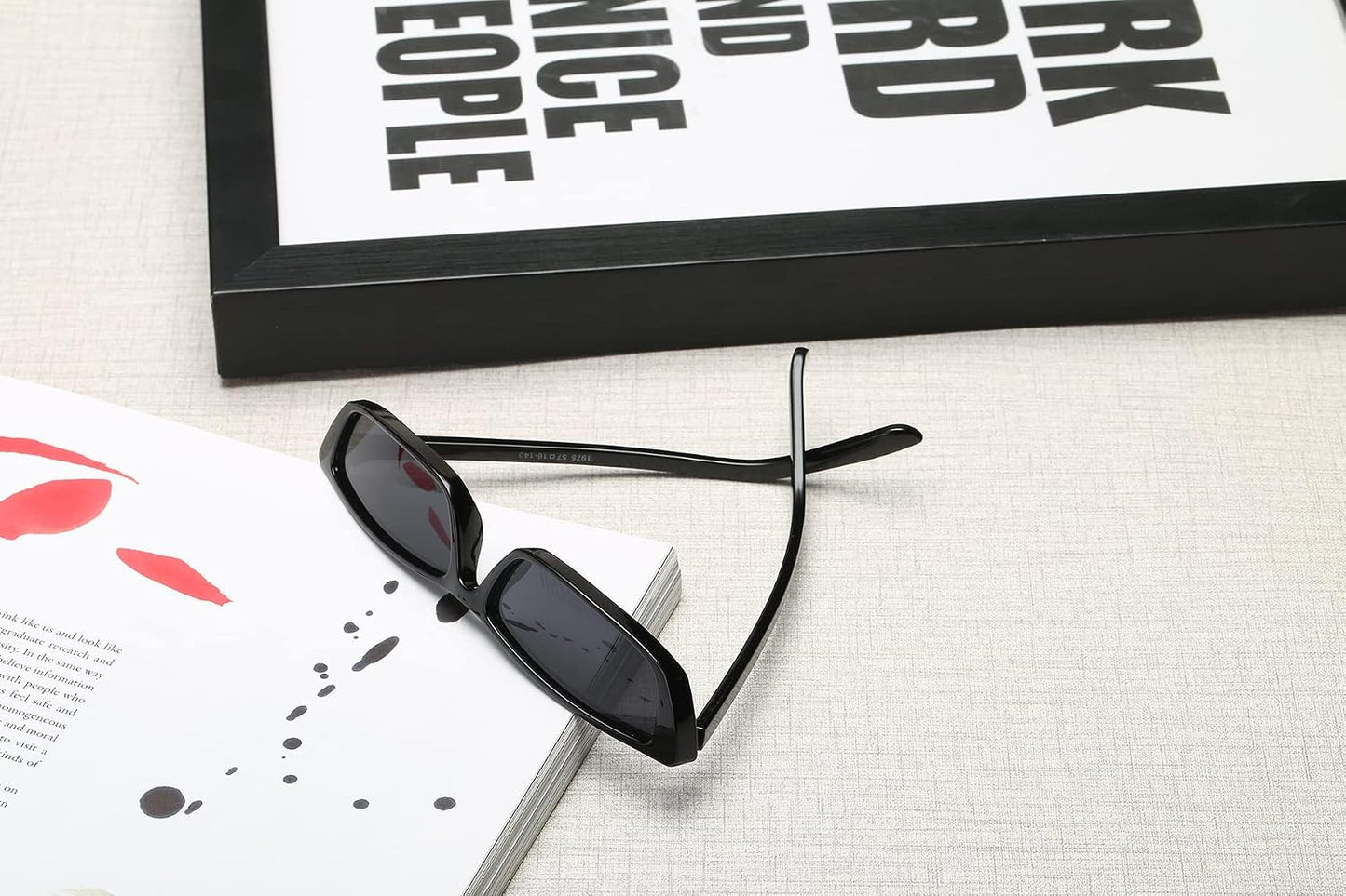 商品图片 5 | B079KZTRT2 | FEISEDY Vintage Square Small Sunglasses Cateye Women Acetate Frame Eyewear B2292