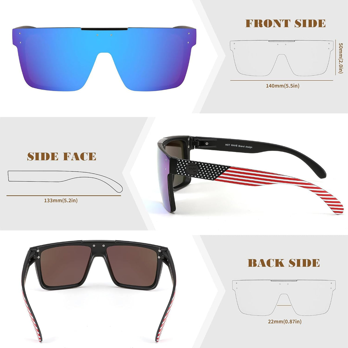 ÉÌƷͼƬ 43 | B0BZ4J86KV | FEISEDY Polarized Sunglasses for Men, Z87 Oversized Square Flat Top B2990
