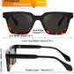 商品图片 12 | B0D7CC769X | FEISEDY Retro Square Sunglasses Women Men Trendy Rectangle Thick Frame Shades Classic Designer Sun Glasses B0198