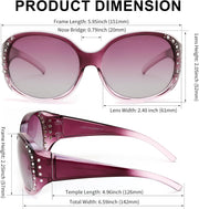 ÉÌƷͼƬ 29 | B0GRVLVZYS | FEISEDY Women's Polarized Wrap-Around Fit Over Sunglasses with Rhinestones, Anti-Glare Driving Sun Glasses B0362