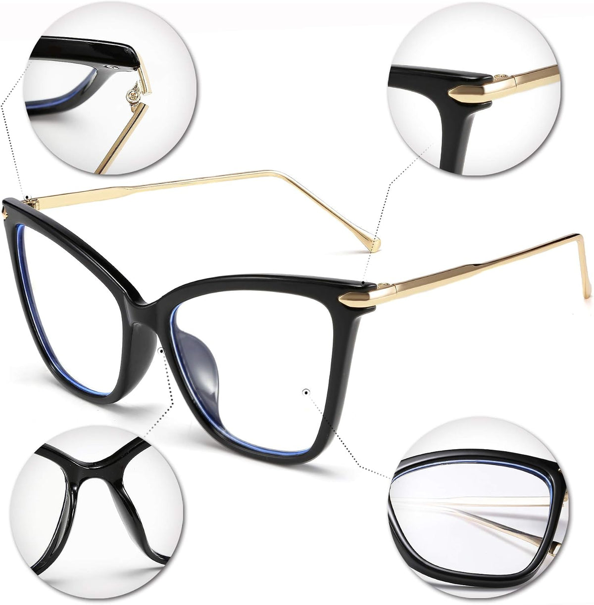 ÉÌƷͼƬ 9 | B0FLNLX94K | FEISEDY Fashion Cat Eye Blue Light Blocking Glasses B0240+B2589