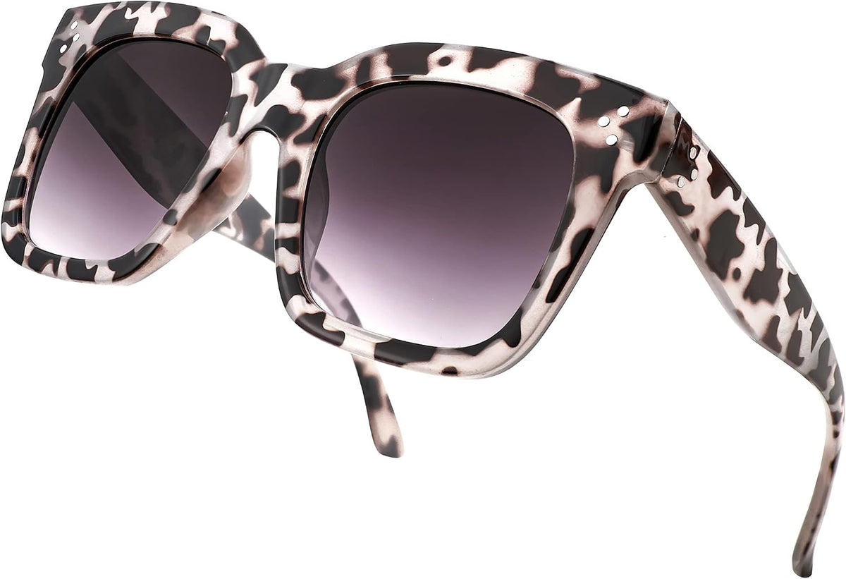 White Leopard Camo / 51 Millimeters | B0BY41MBC3 | FEISEDY Vintage Butterfly Sunglasses Designer Luxury Sun Glasses B2486