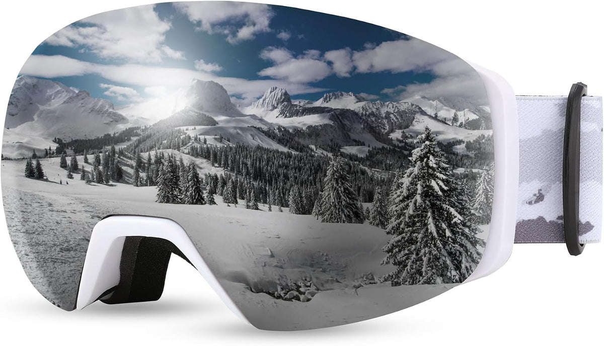 Revowhite Vlt 13% | B0CD3JFB1C | FEISEDY Magnetic Ski Goggles for Men Women Youth Frameless Snow Goggles 100% UV Protection Snowboard Goggles B0020
