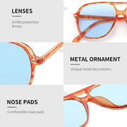 ÉÌƷͼƬ 36 | B0H1WCGC42 | FEISEDY Retro Square Aviator Sunglasses Women Men Double Bridge B0443