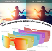 ÉÌƷͼƬ 5 | B0D4Y6RY37 | FEISEDY Sunglasses Men Women, Big Oversized Square Frame,UV400 Mirrored Sun Glasses, Cycling Driving Fishing Hiking B0064