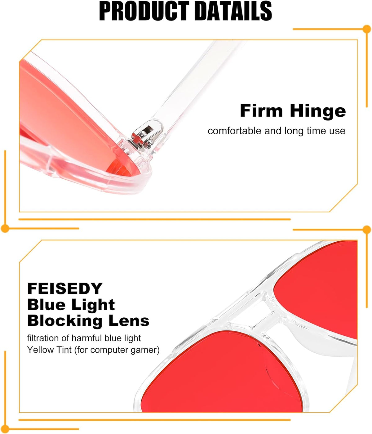 ÉÌƷͼƬ 47 | B0GCVQFPW9 | FEISEDY Blue Light Glasses for Computer Gaming Anti Eyestrain Glasses G2835