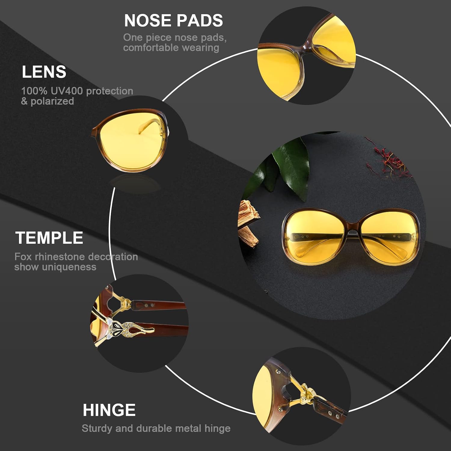 商品图片 35 | B08S7G8RRP | FEISEDY Oversized Polarized Sunglasses Women Men Large Shades B2730