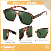 ÉÌƷͼƬ 9 | B0H79Y4V6B | FEISEDY Retro Aviator Square Polarized Sunglasses Women Men Trendy B0444