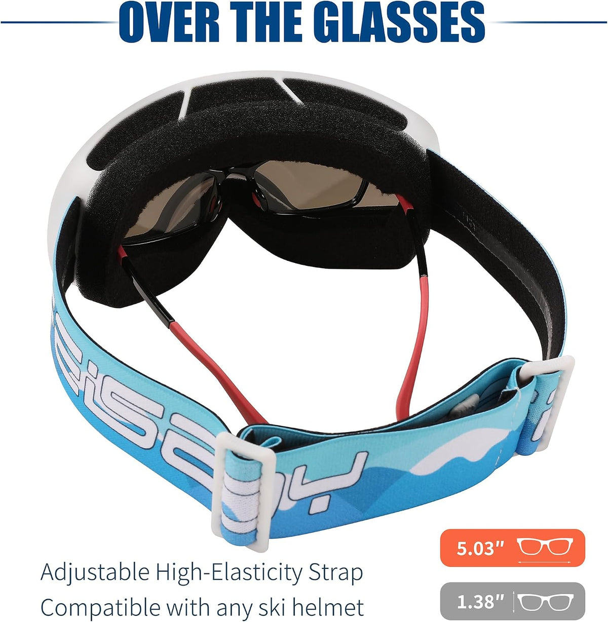 商品图片 22 | B0CHF64BPK | FEISEDY Kids Ski Goggles,Snowboard Goggles for Boys Girl Youth,OTG Anti Fog UV Protection Snow Goggles B0019