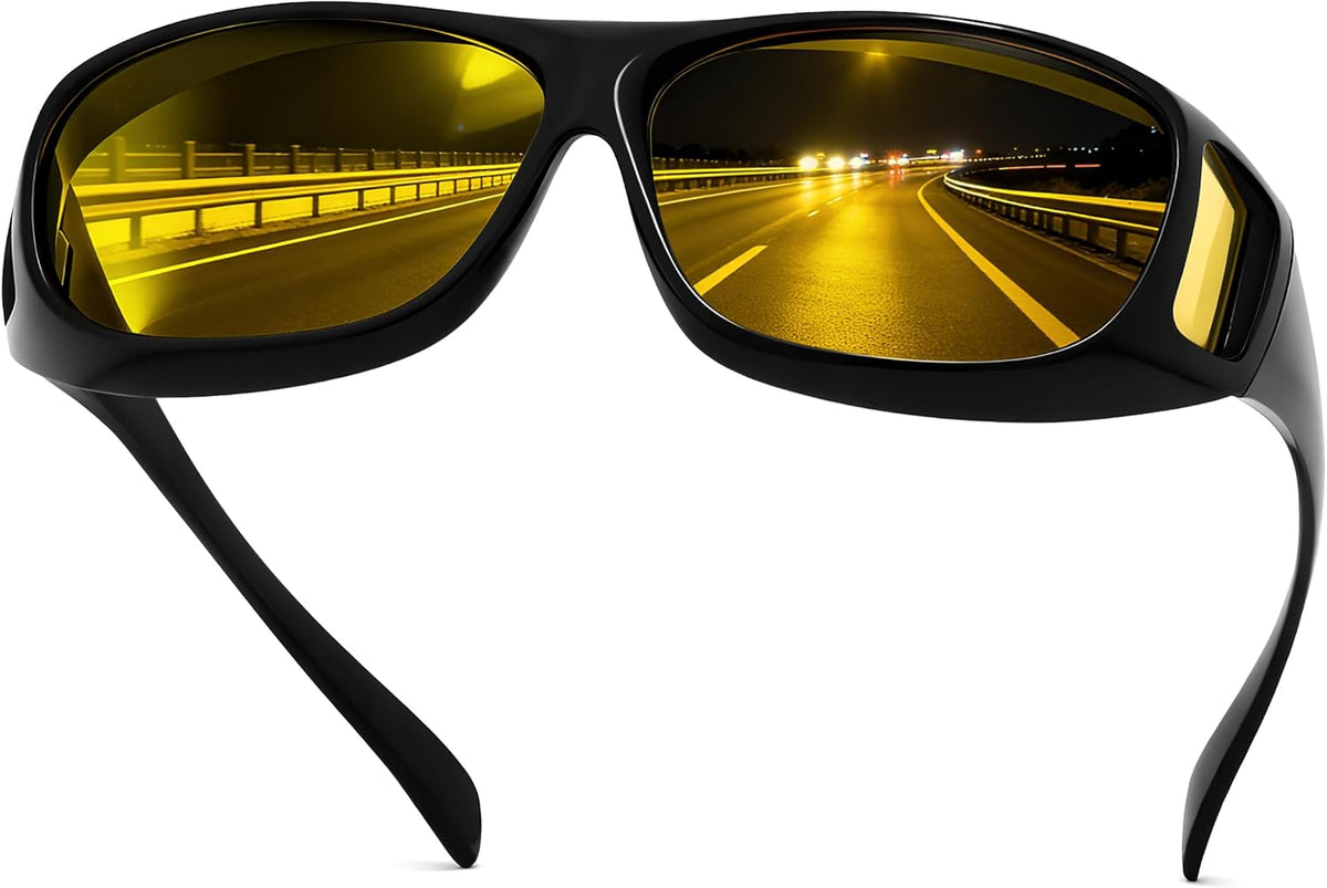 Yellow(night Vision) / 60 Millimeters | B0FWBS3NVJ | FEISEDY Fit Over Glasses Sunglasses, Work Safety Goggles for Men Women, Wrap Around Sunglasses Outdoors B0343