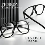 ÉÌƷͼƬ 3 | B0HCMPWV5X | FEISEDY Oversized Aviator Fashion Glasses for Women Men, Tortoise Trendy Eyeglasses, Retro Eyewear Frame for Daily Wear B0426