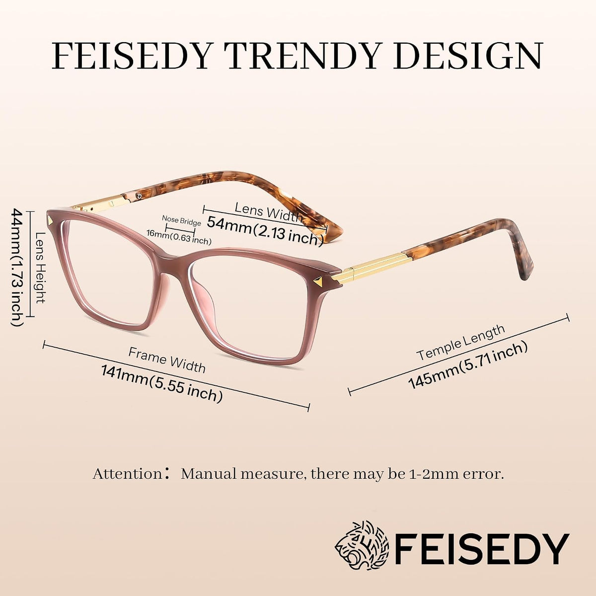 商品图片 18 | B0FZT81LLR | FEISEDY Blue Light Glasses for Women Men TR90 Computer Phone Gaming B0370 | Blue Light Blocking Glasses, Anti Eyestrain and Glare, Soft Comfortable Fit with Spring Hinges