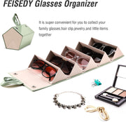 ÉÌƷͼƬ 31 | B0CSFHKMSS | FEISEDY Sunglasses Organizer 5 Slots Travel Glasses Case,Hanging Eyewear Holder Fashionable PU Leather Eyeglass Case B0087