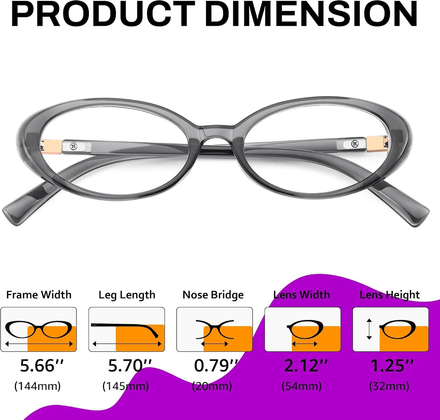 商品图片 6 | B0F6MW26L2 | FEISEDY Oval Blue Light Glasses for Woman Vintage Small Face Lightweight Eyeglasses Retro Nerd Y2K Frame B0290