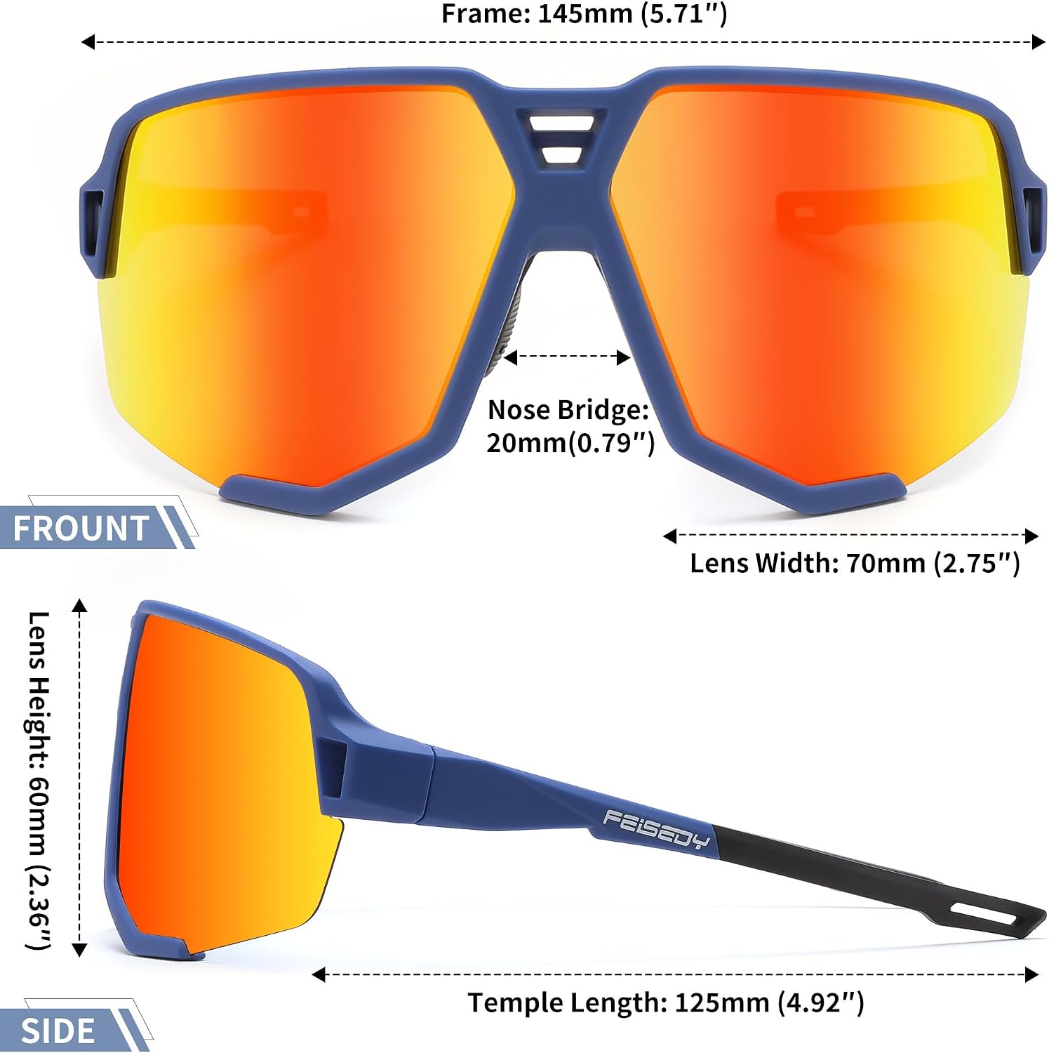 商品图片 40 | B0DN1MVJHV | FEISEDY Polarized Cycling Glasses Sports Sunglasses for Women Men Youth, Running Hiking Baseball Glasses B0215