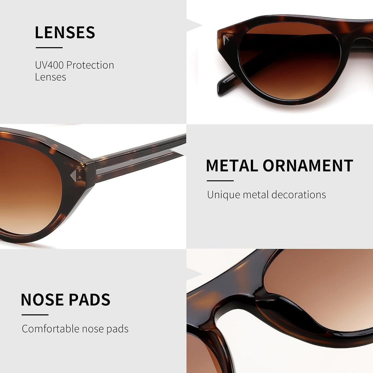 ÉÌƷͼƬ 18 | B0GSYML7HF | FEISEDY Retro Oval Cat Eye Sunglasses for Women Men B0411