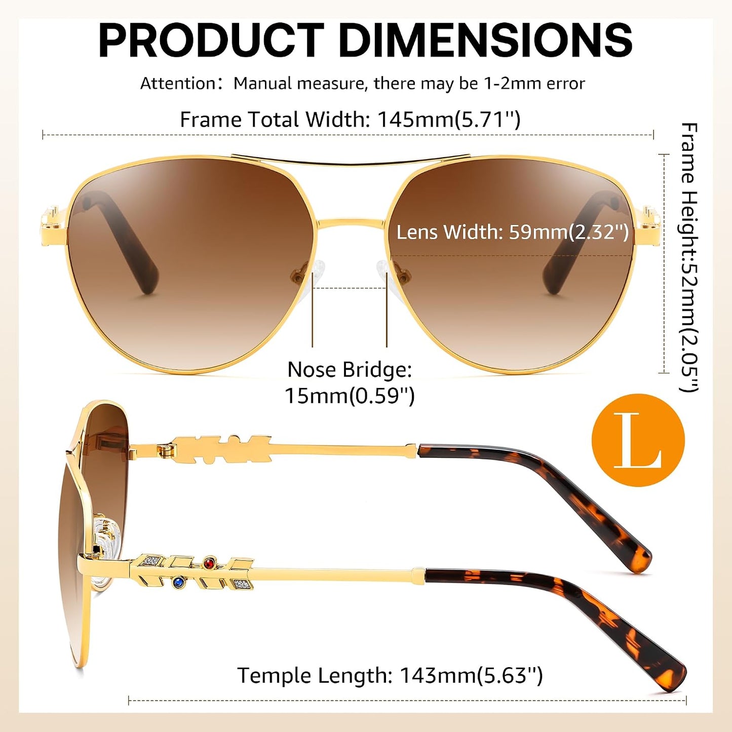 商品图片 7 | B0H4QPVJY6 | FEISEDY Retro Aviator Sunglasses for Women Men UV400 Shades B0409