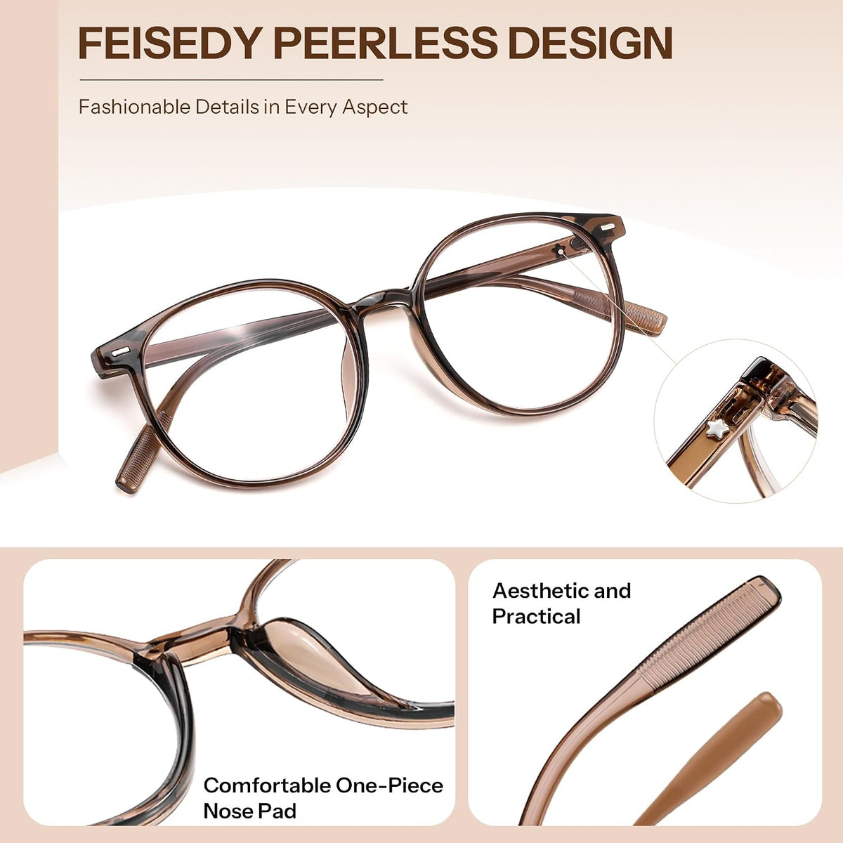ÉÌƷͼƬ 40 | B0GT2R9GP7 | FEISEDY Photochromic Blue Light Blocking Glasses Fashion Women Men B1238