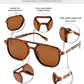 商品图片 19 | B0H2V9BFS5 | FEISEDY Retro Polarized Aviator Square Sunglasses for Women Men UV400 B0357