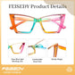 商品图片 20 | B0DGX4KTLX | FEISEDY Fashion Cat Eye Blue Light Blocking Glasses for Women Fake Retro Eyeglasses Oversized Stylish Eyewear Frame B0240