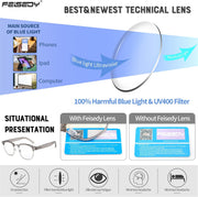 ÉÌƷͼƬ 3 | B0C73XCW57 | FEISEDY Reading Glasses Classic Half Frame Retro Semi-Rimless Clear Lens Blue Light Blocking Glasses B0005