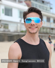ÉÌƷͼƬ 18 | B0CWTZ9491 | FEISEDY Fashion Polarized Sunglasses Oversized One Piece Reflective Lens Sports Sun Glasses B0122