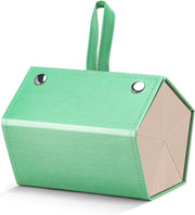 005 Silk-green / Medium | B0CSFK6L7P | FEISEDY Sunglasses Organizer 5 Slots Travel Glasses Case,Hanging Eyewear Holder Fashionable PU Leather Eyeglass Case B0087