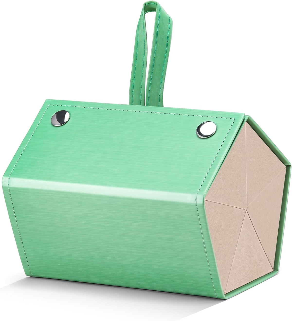 005 Silk-green / Medium | B0CSFK6L7P | FEISEDY Sunglasses Organizer 5 Slots Travel Glasses Case,Hanging Eyewear Holder Fashionable PU Leather Eyeglass Case B0087