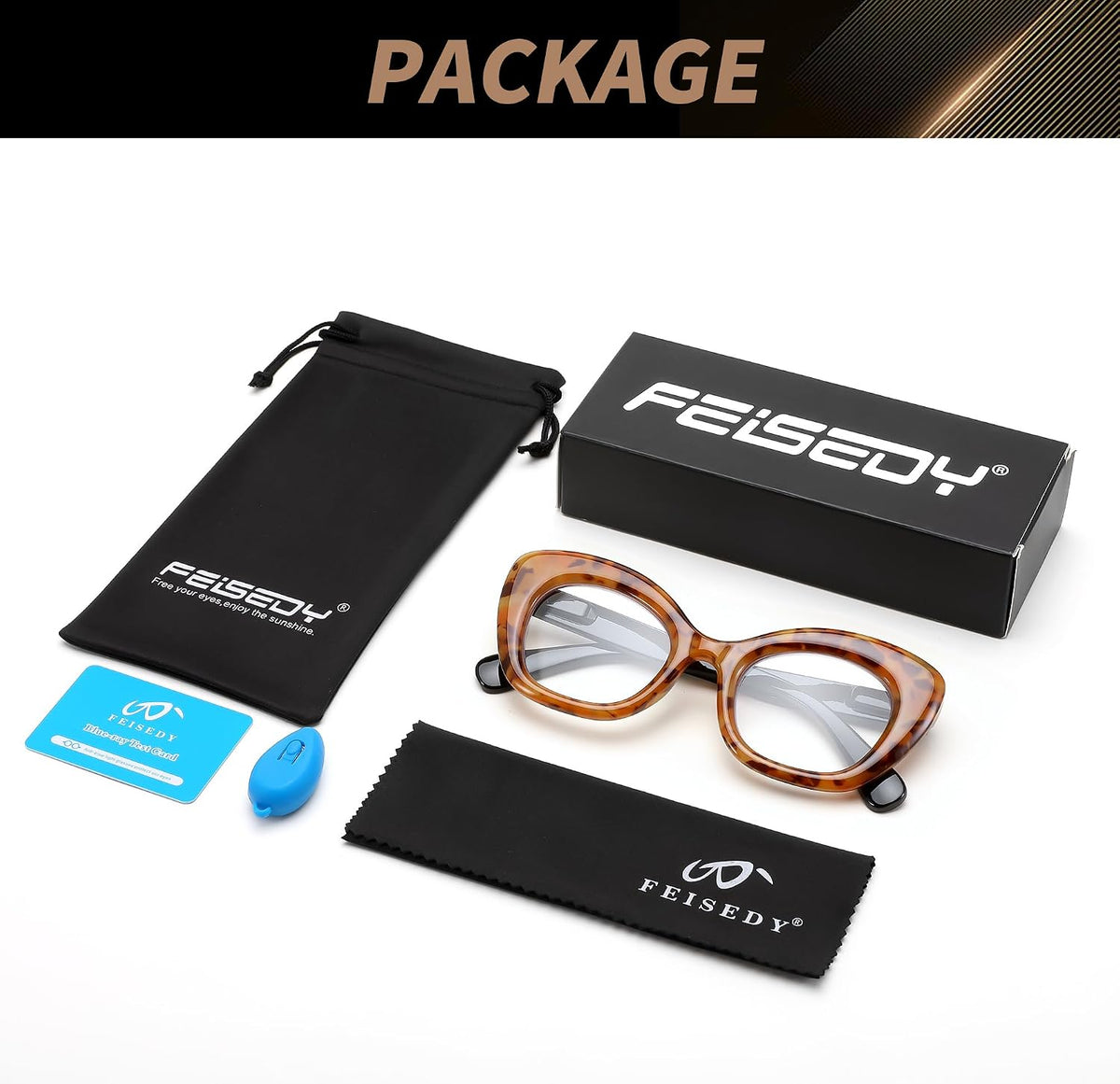 商品图片 14 | B0D93TT2FX | FEISEDY Reading Glasses for Women Fashion Cat Eye Blue Light Blocking Glasses Anti- Glare Digital Eyestrain Readers B0139