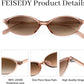 商品图片 19 | B0DMN6519L | FEISEDY Retro Oval Cat Eye Sunglasses for Women 90s Narrow Lightweight Shades Y2k Trendy Sunnies B0257