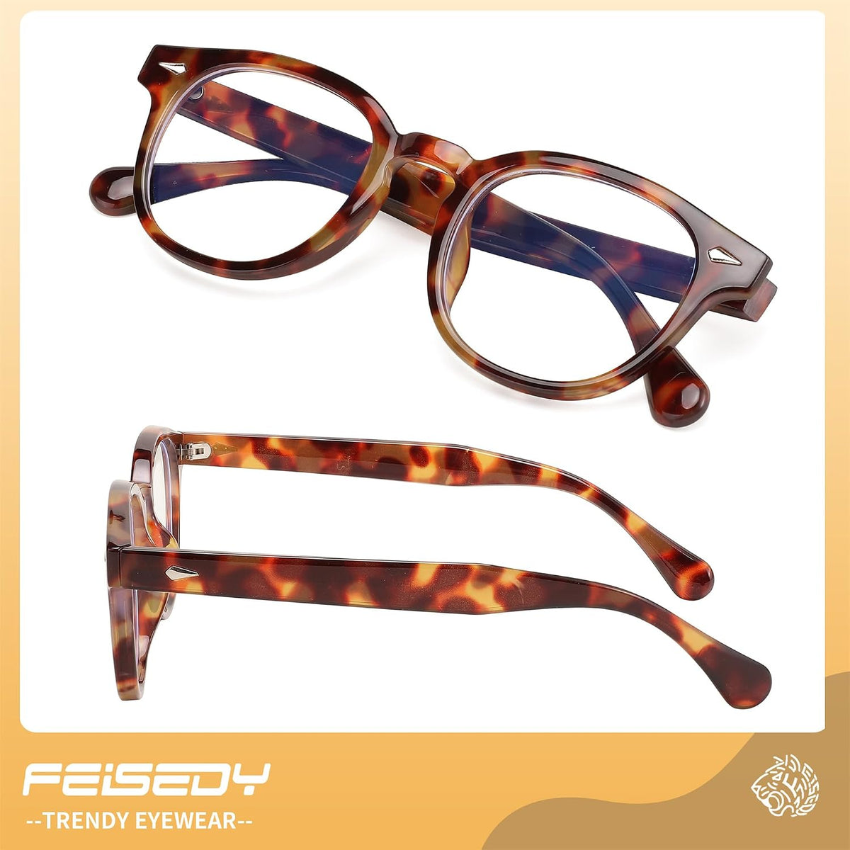 商品图片 12 | B0BRZ8QG4K | FEISEDY Retro Vintage Round Blue Light Blocking Glasses Classic Eyewear Frame for Women Men B2349