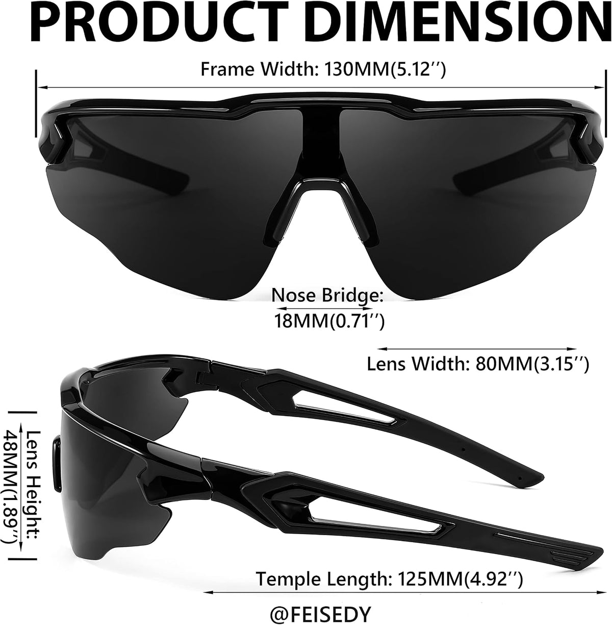 ÉÌƷͼƬ 6 | B0C3VXWRTK | FEISEDY Youth Sport Polarized Sunglasses for 8-16 Cycling Running Driving Baseball Goggles Glasses B0011