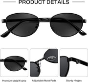 ÉÌƷͼƬ 11 | B0GVDQNHD2 | FEISEDY Oval Metal Sunglasses for Women and Men, Classic UV400 Protection Shades Retro Trendy Driving Fishing Eyewear B0430