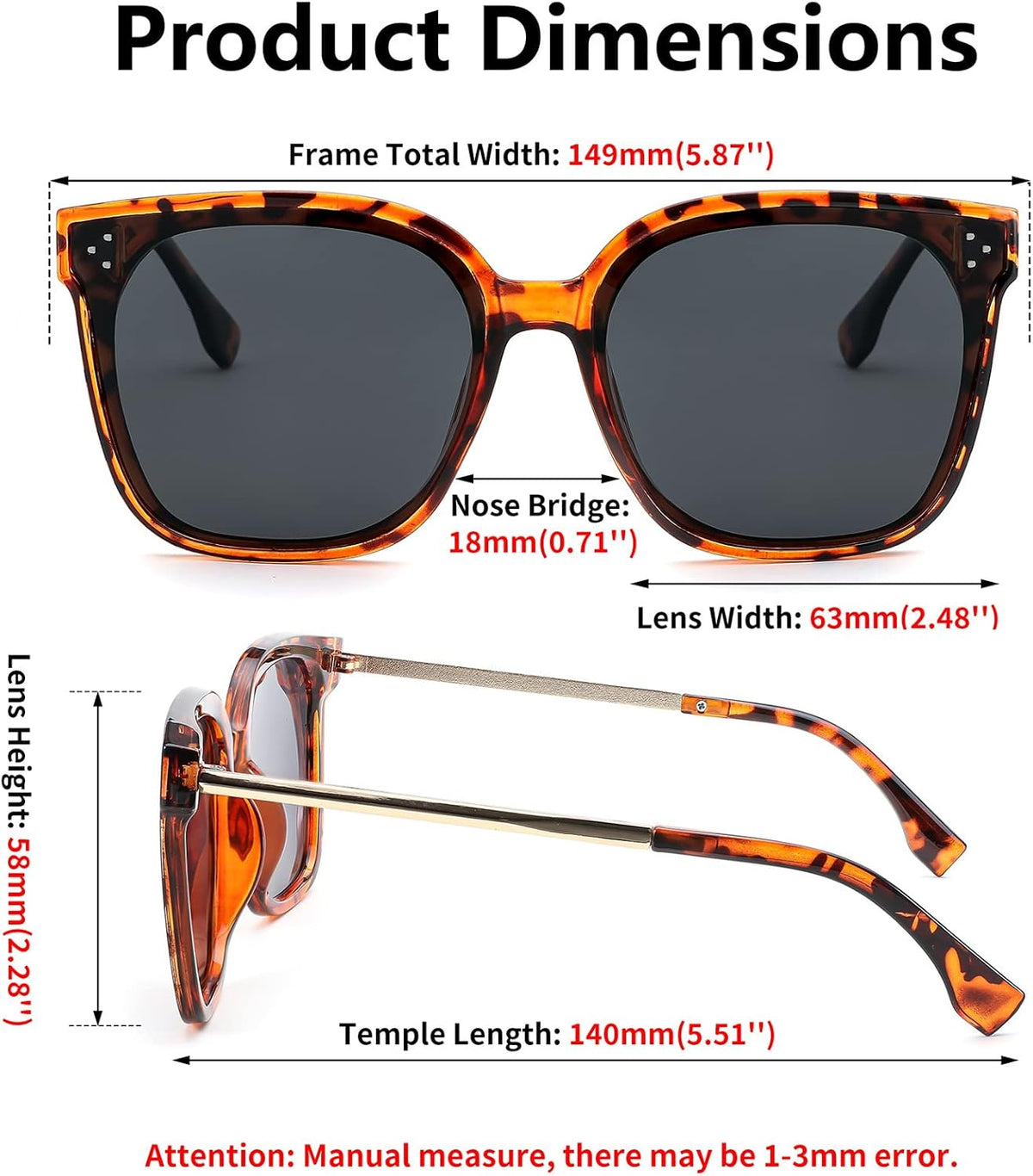 ÉÌƷͼƬ 26 | B0BB2BM9KF | FEISEDY Sunglasses Womens, Oversized Retro Square Polarized Sunglasses, Trendy Shades UV400 B2901