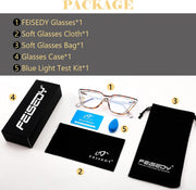 ÉÌƷͼƬ 22 | B0BHT5M418 | FEISEDY Women Cat Eye Blue Light Blocking Glasse Frame Fake Nerd Clear Square Computer Eyewear Anti Eyestrain B2353