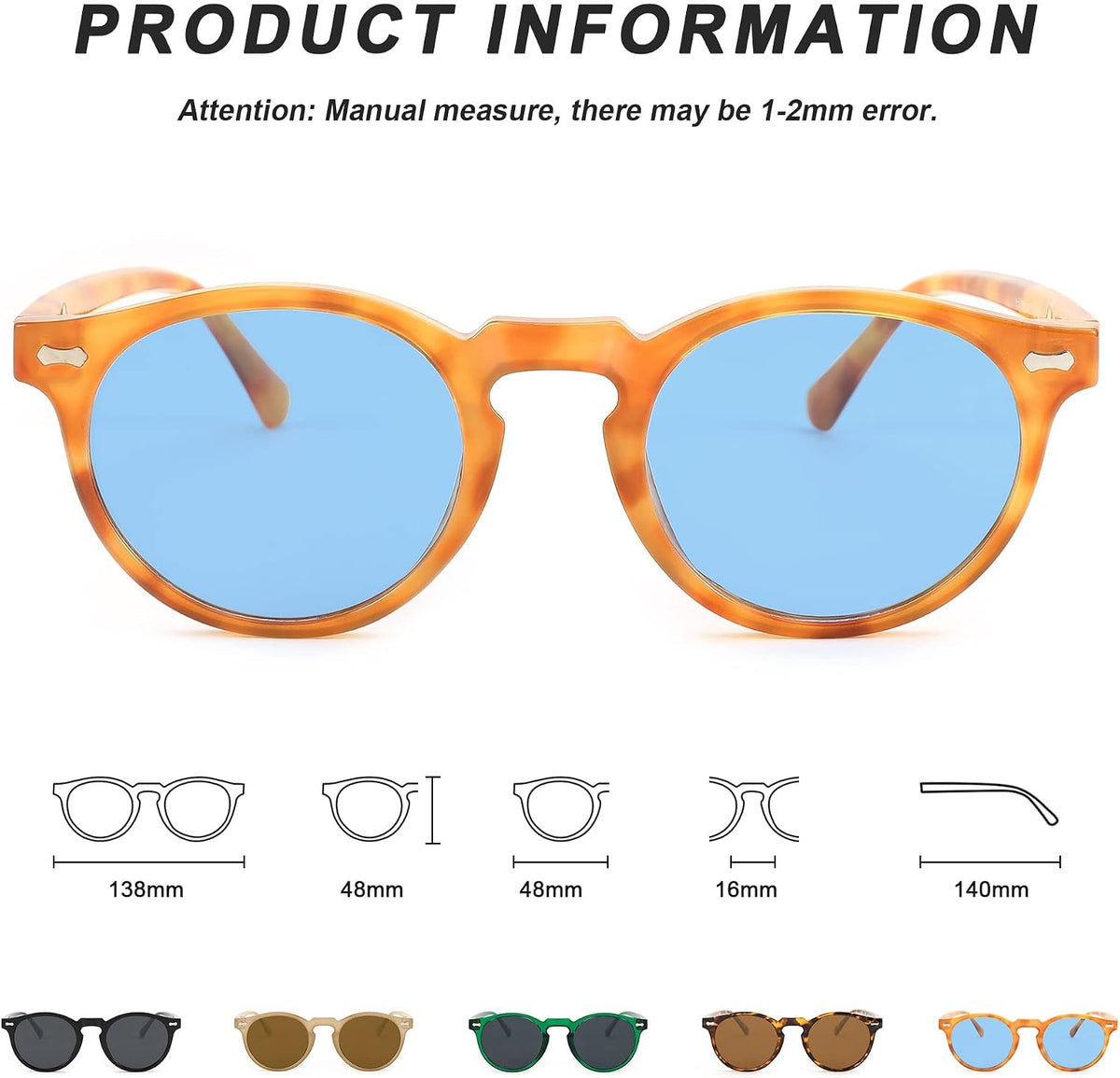 ÉÌƷͼƬ 4 | B0BGH5RTYY | FEISEDY Vintage Round Polarized Sunglasses for Women Men Small Face Stylish Sun Glasses UV400 Protection B2355