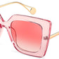 Clear Pink / 50 Millimeters | B0BXDD29D9 | FEISEDY Sunglasses Womens Trendy, Oversized Square Shades, Pearl Inlay Cat Eye Frame UV400 Protection B2625
