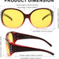 商品图片 50 | B0GRVLVZYS | FEISEDY Women's Polarized Wrap-Around Fit Over Sunglasses with Rhinestones, Anti-Glare Driving Sun Glasses B0362