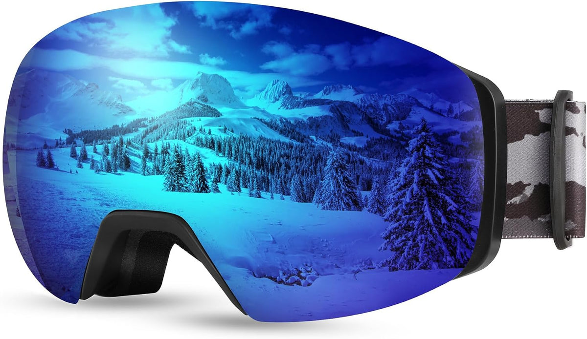 Revoblue Vlt 16% | B0CD3HJ1KW | FEISEDY Magnetic Ski Goggles for Men Women Youth Frameless Snow Goggles 100% UV Protection Snowboard Goggles B0020