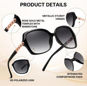 ÉÌƷͼƬ 4 | B0H8N95LQC | FEISEDY Retro Polarized Sunglasses for Women Chunky Square Frame B0464