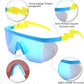 商品图片 68 | B096SD9GGG | FEISEDY Oversized Mirror Shield Sport 80s Sunglasses Ski Goggles Flat Top One Piece Futuristic Visor Women Men B2522